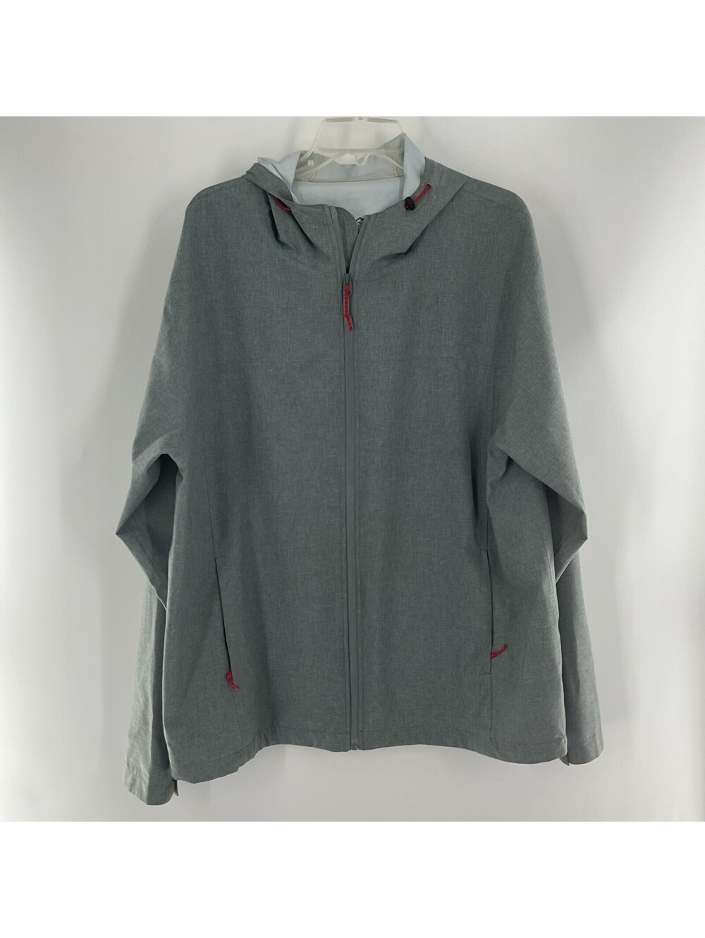 Marino Bay Size XL Windbreaker Jacket Gray Pockets Full Zip Hooded 145